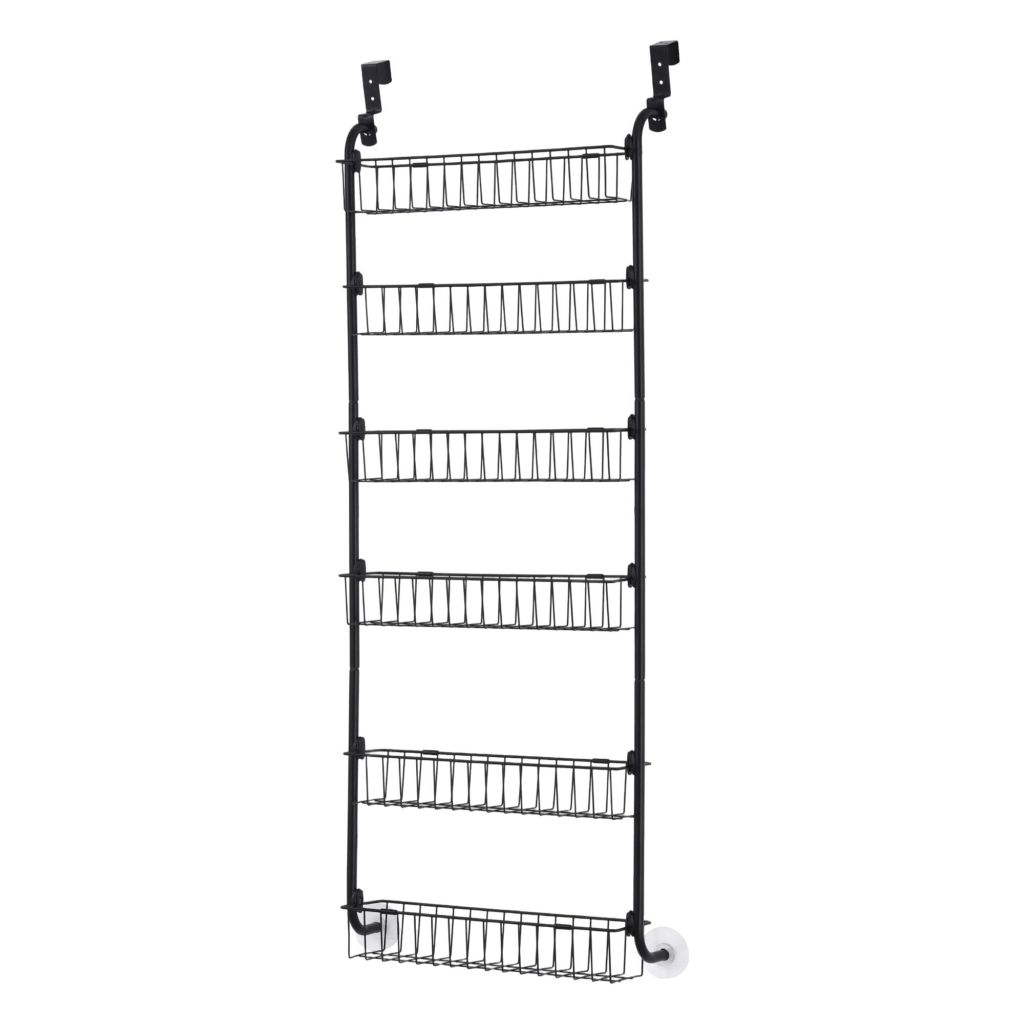 Over Door Storage Hanger Pantry 6-Tier Metal Hook Hanging Organiser Black