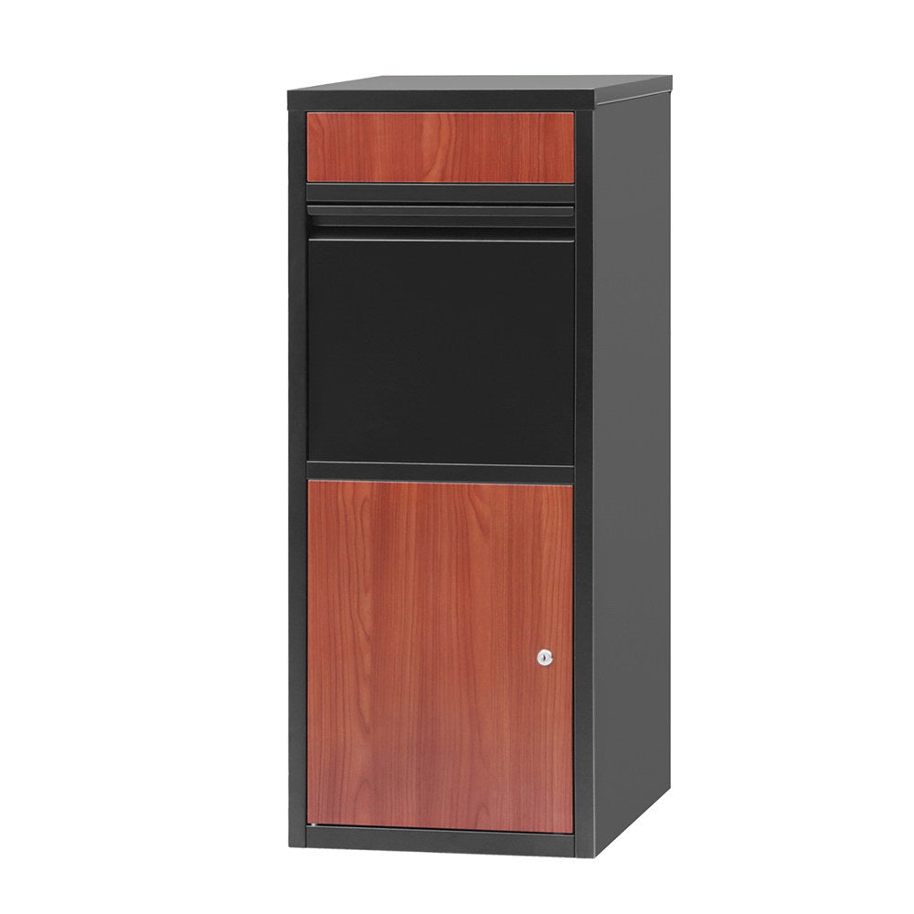 Freestanding Parcel Drop Box with 2-Slot Letterbox Design - Black