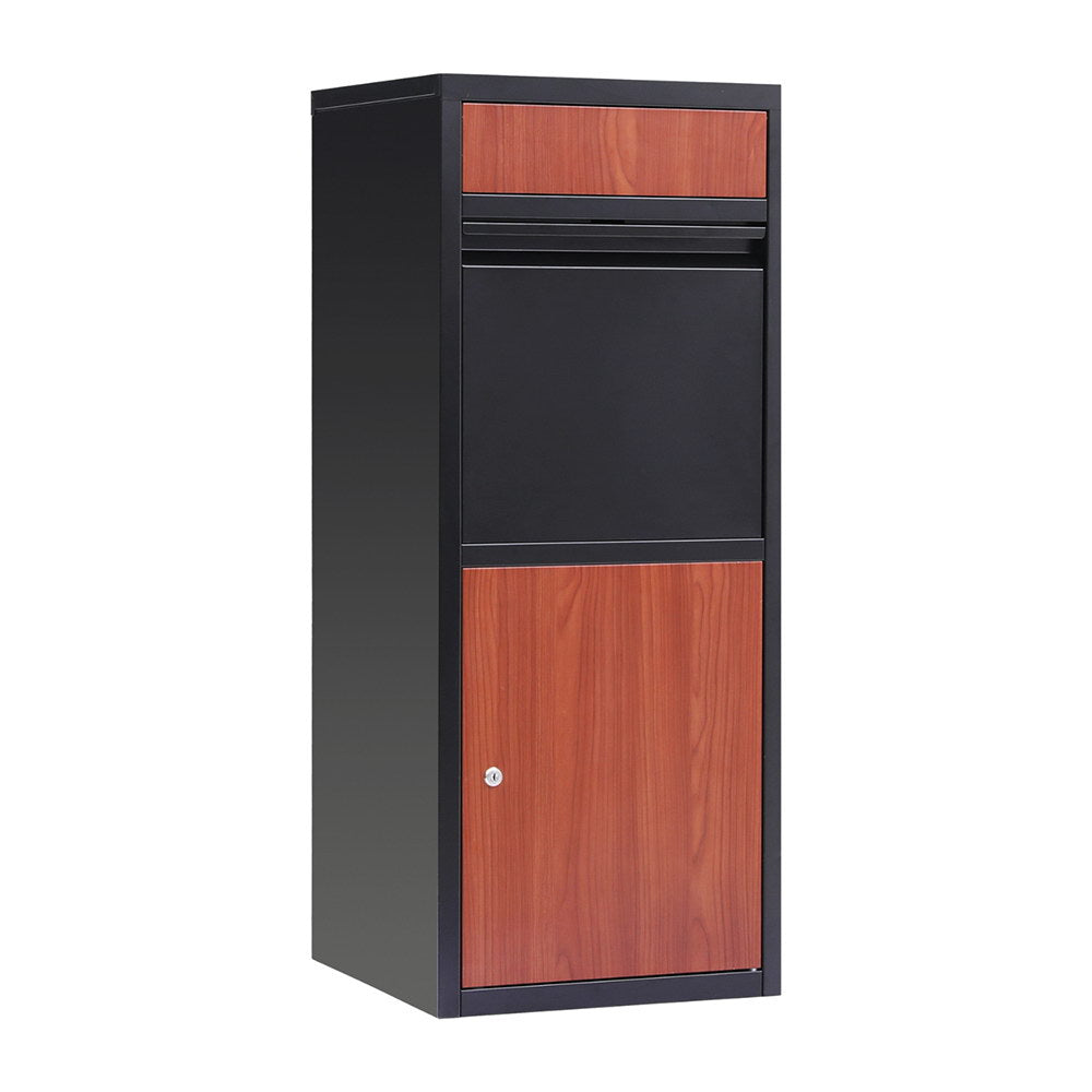 Freestanding Parcel Drop Box with 2-Slot Letterbox Design - Black