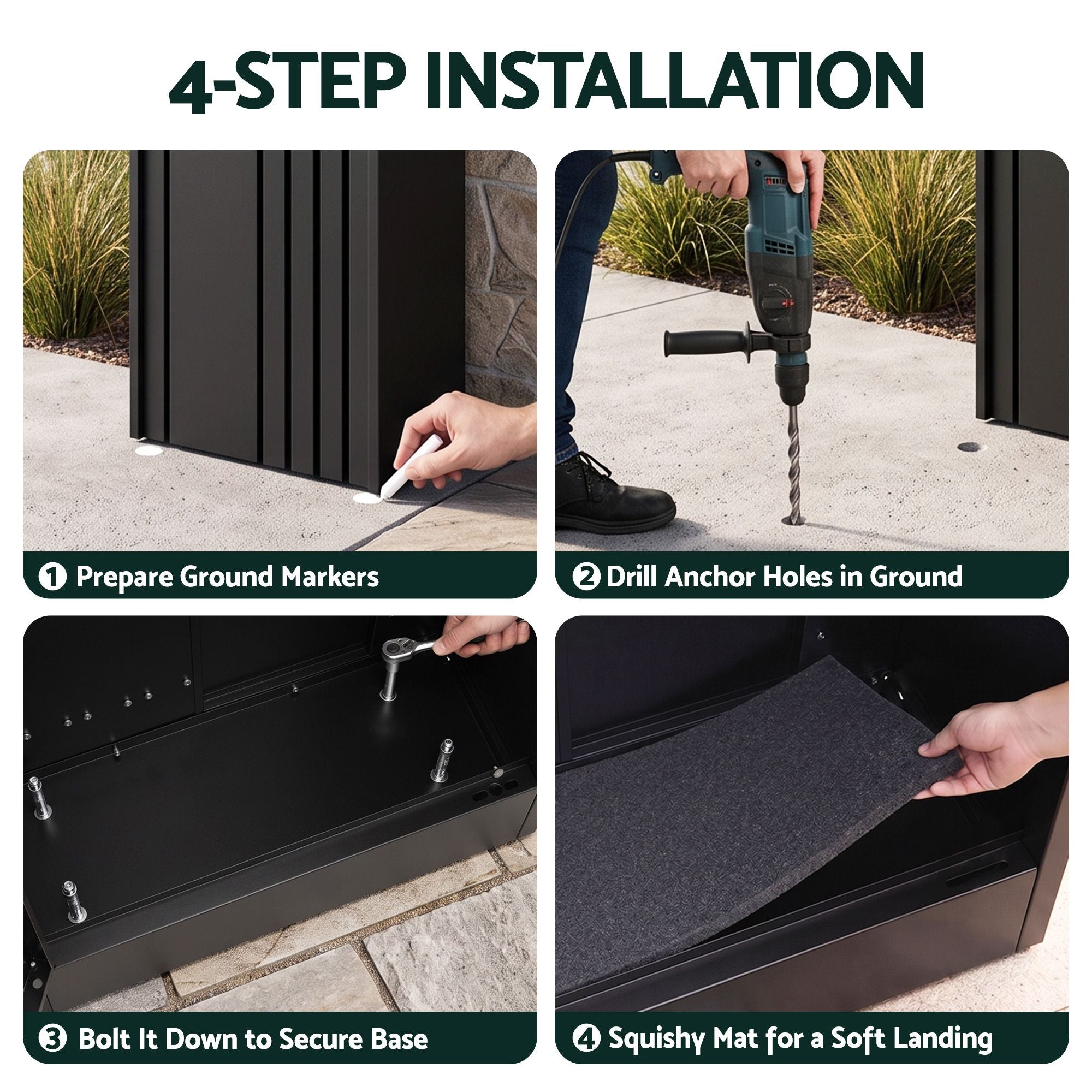 Parcel Letterbox Drop Box Package Slot MailBox Black