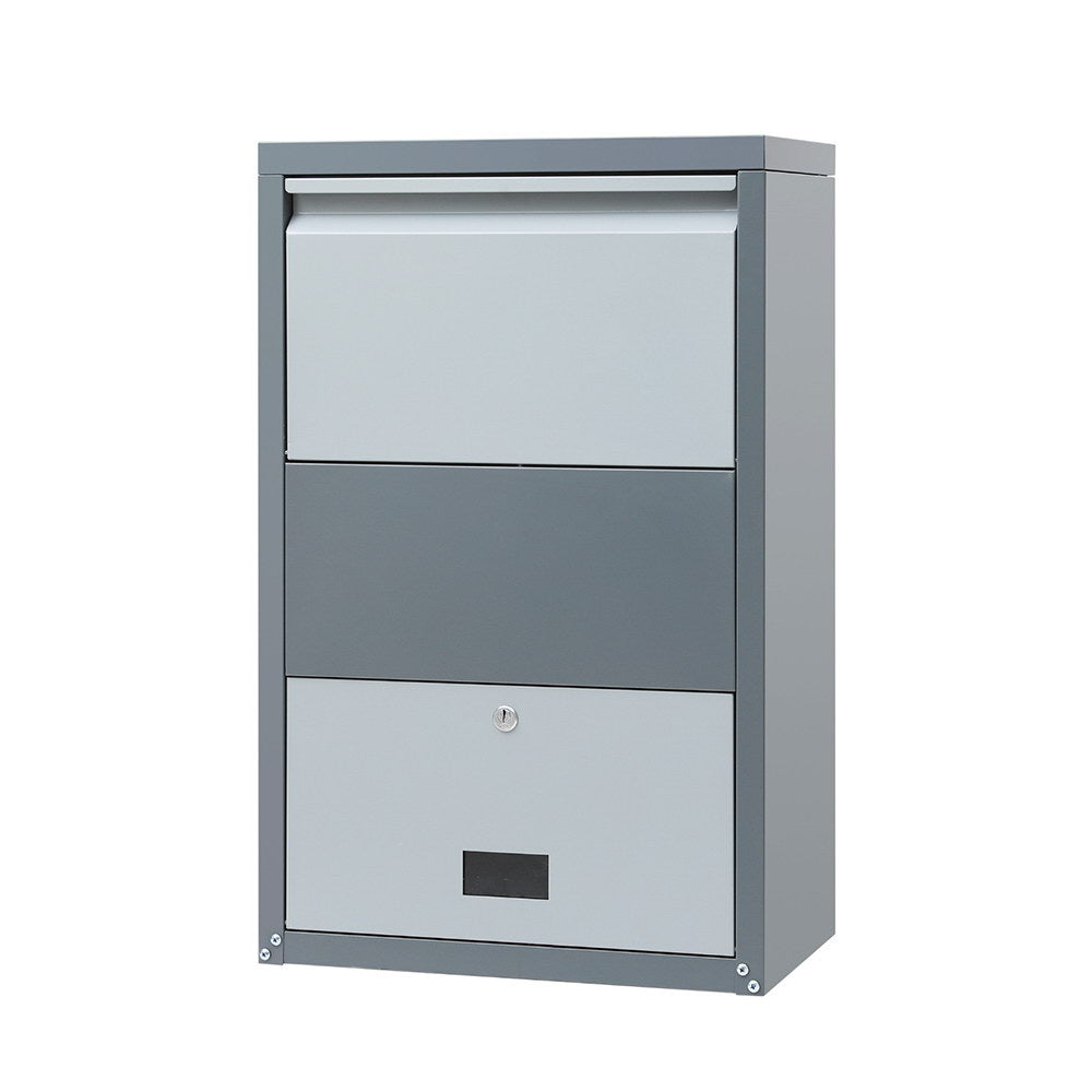 Parcel Drop Box with 2-Way Delivery and Lock - Grey