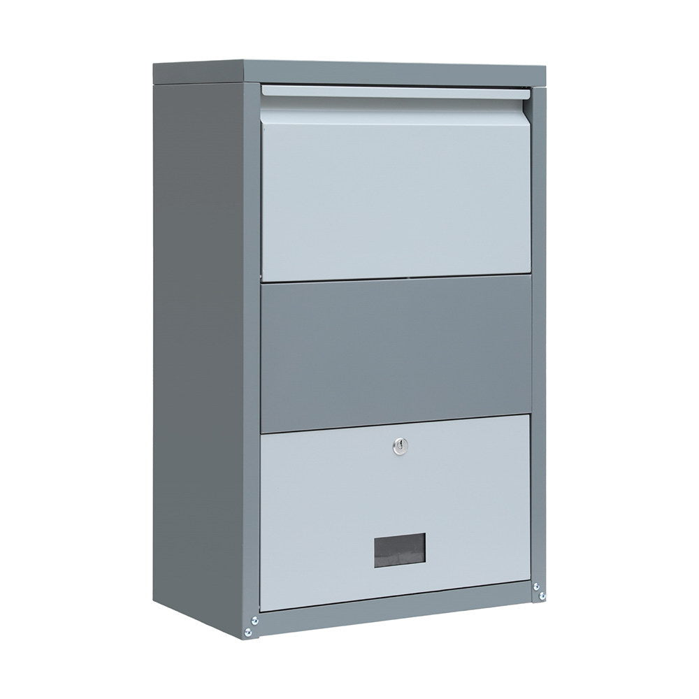 Parcel Drop Box with 2-Way Delivery and Lock - Grey