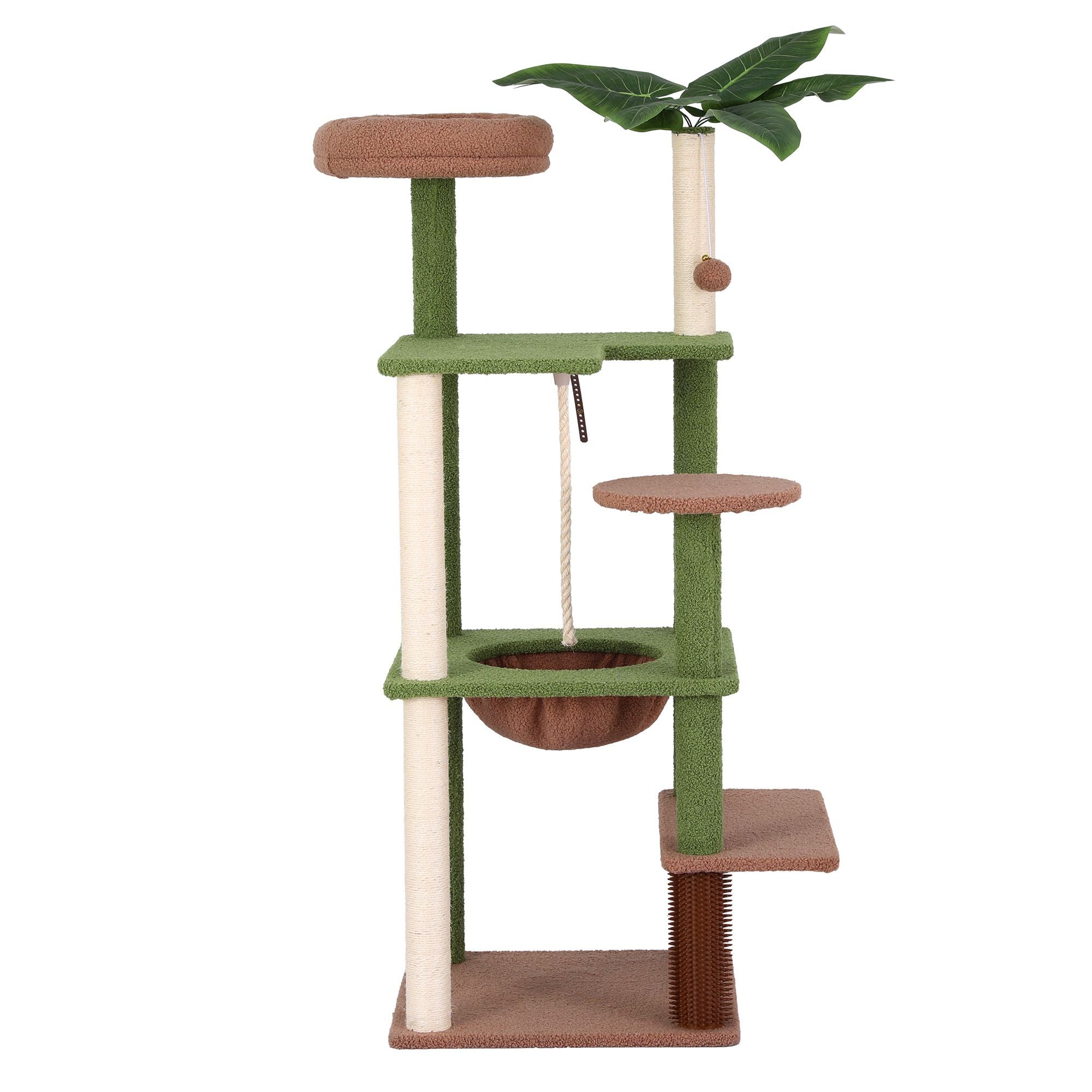Cat Tree Tower 152cm Jungle Multi-Level Scratching Post Leafy Canopy