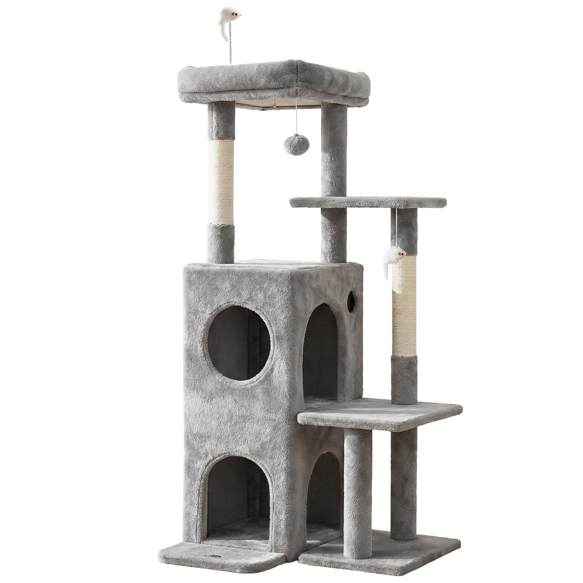i.Pet Cat Tree Tower 127cm Scratching Post Furniture Scratcher - Light Grey