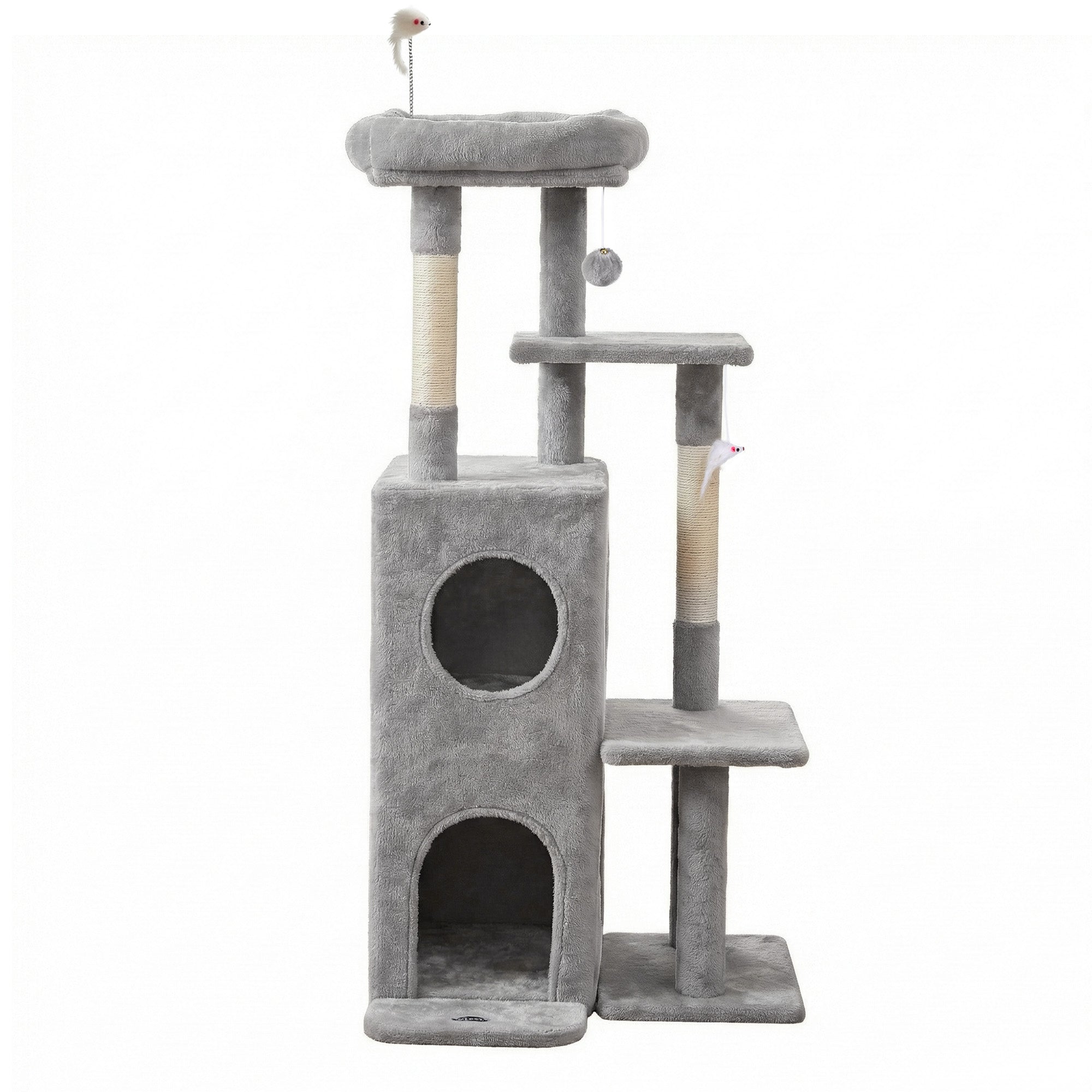 i.Pet Cat Tree Tower 127cm Scratching Post Furniture Scratcher - Light Grey