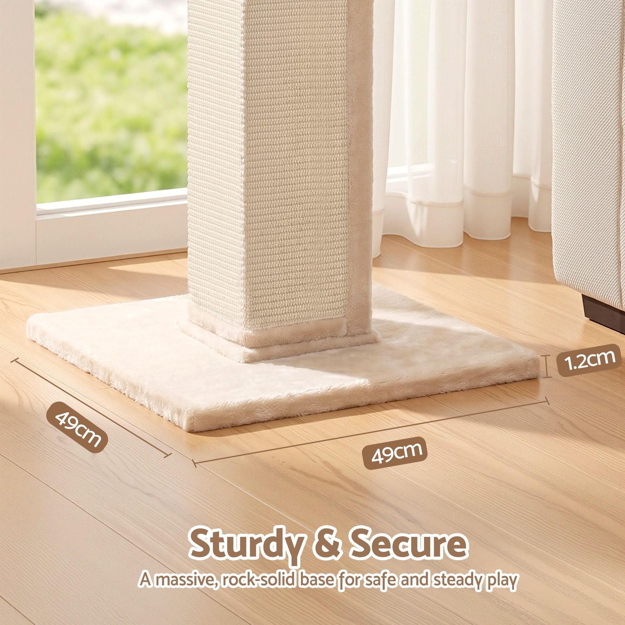 Cat Tree 89cm Scratching Post Tower Scratcher Wood Condo Bed House Trees Beige