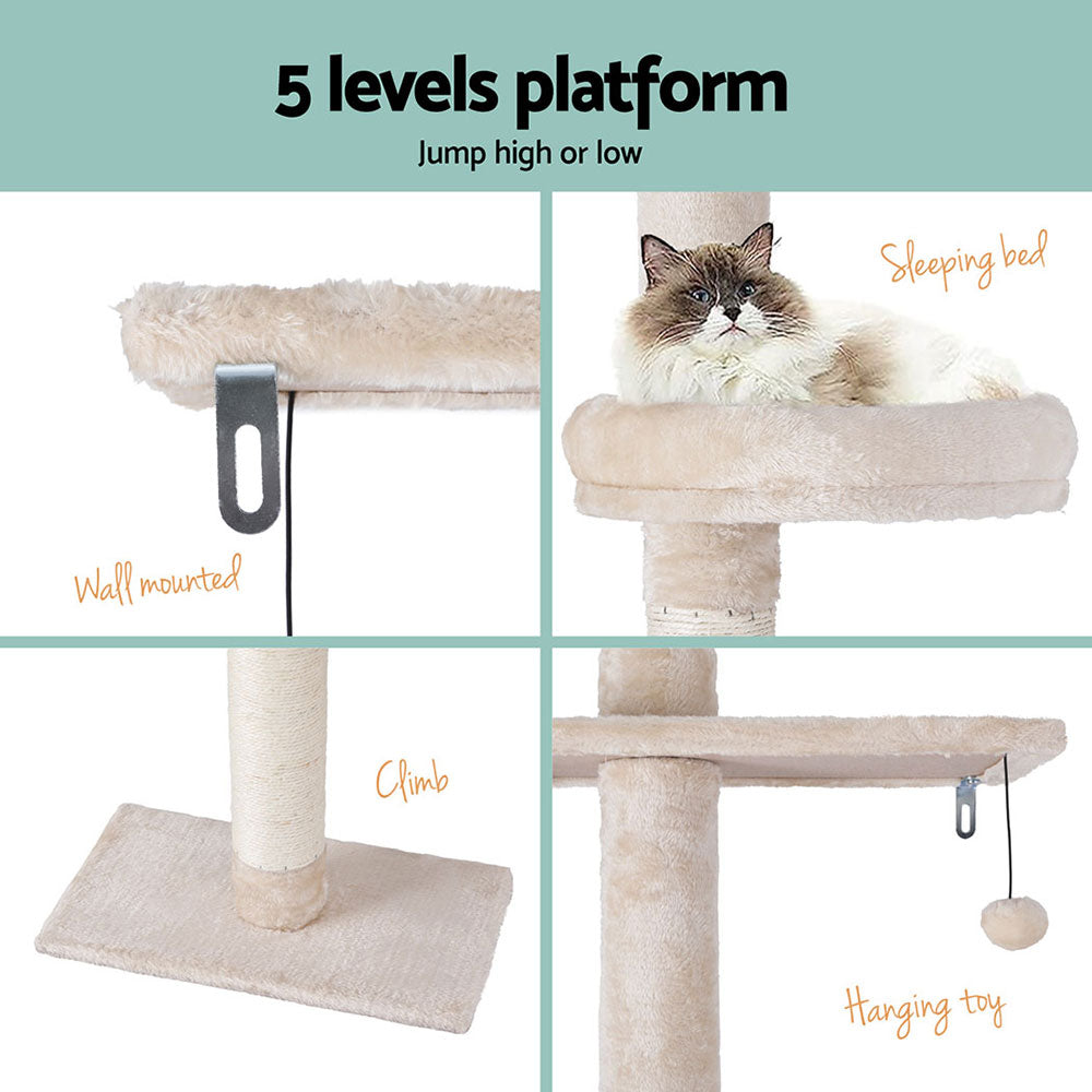 Cat Tree 290cm Tower Scratching Cats Post Scratcher Floor to Ceiling B