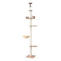 Cat Tree Tower Floor to Ceiling Scratching Post 270cm Beige