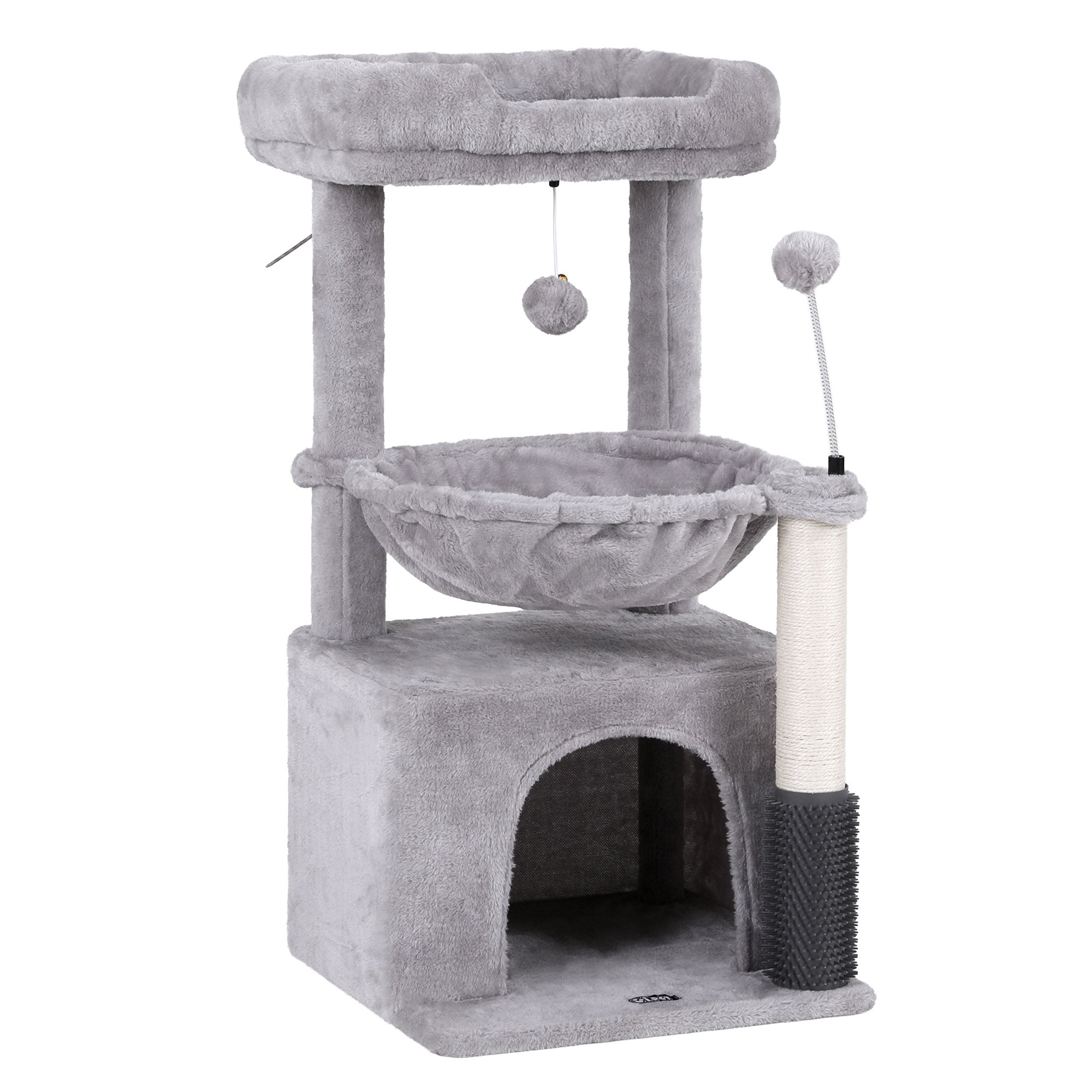 i.Pet Cat Tree Tower 82cm Scratching Post Furniture Scratcher House - Light Grey