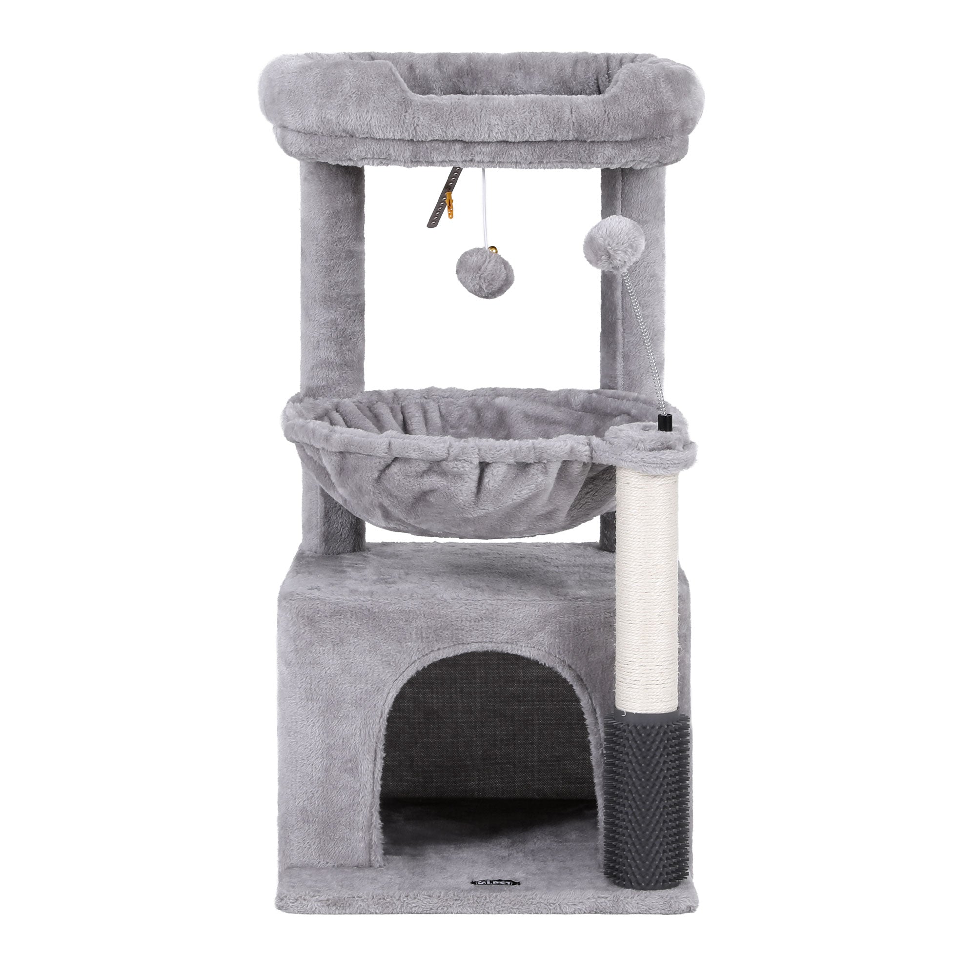 i.Pet Cat Tree Tower 82cm Scratching Post Furniture Scratcher House - Light Grey