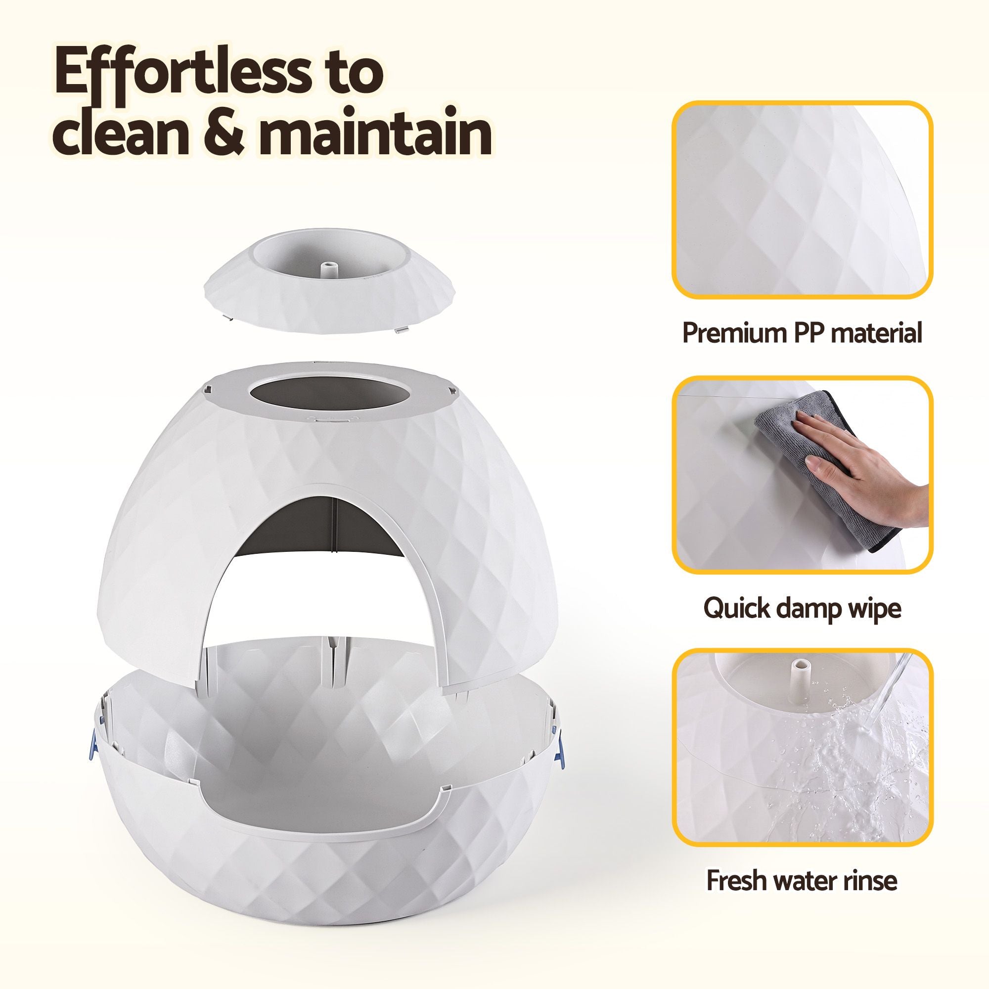 Cat Litter Box Hidden Litter Tray Enclosure Planter Furniture House White