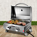 Portable Gas BBQ Grill 2 Burners with 2 Plates