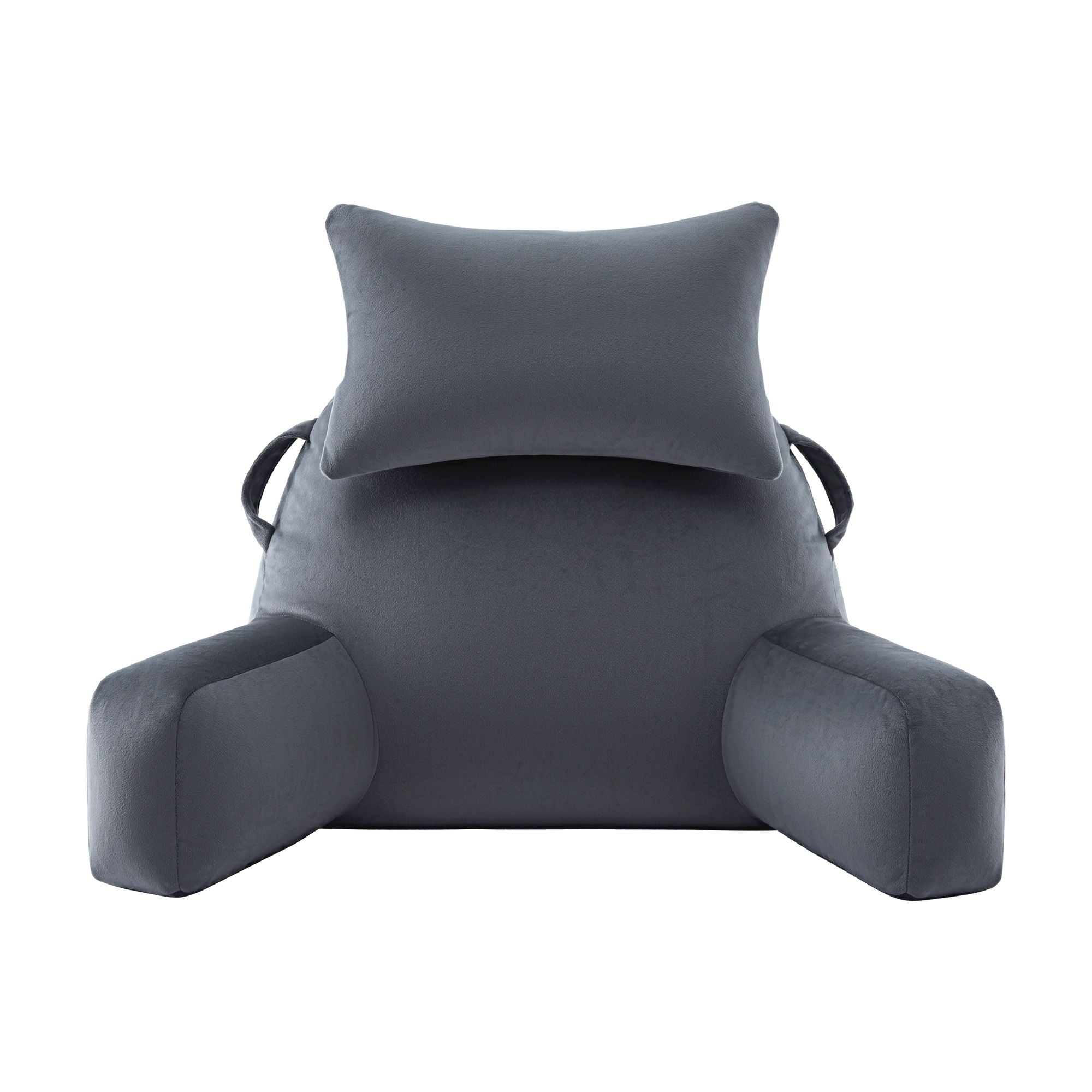 Reading Pillow with Detachable Neck Roll & Armrests Sit Up Pillow for Bed Back Support Pillow for Watching TV & Gaming