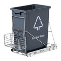 Pull Out Bin Kitchen Cabinet Slide Garbage Rubbish Bins Basket 40L Grey