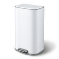Kitchen Trash Can 40L Pedal Bin with Soft Close Lid and Removable Inner Bucket - White