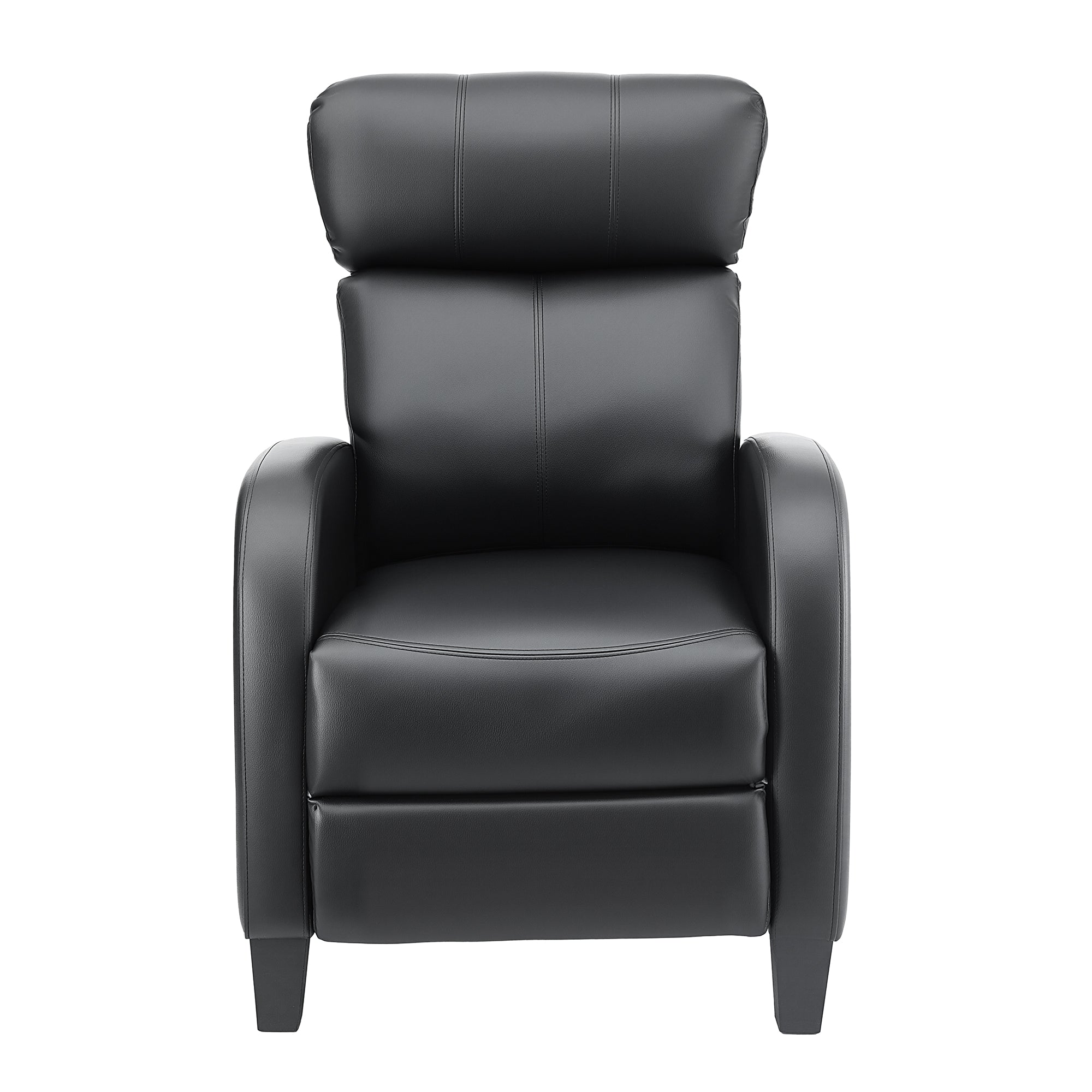 Massage Recliner Chair Small PU Leather Recliner Sofa for Adults - Black
