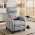 Massage Recliner Chair Small Recliner Sofa with Fabric Upholstery - Grey