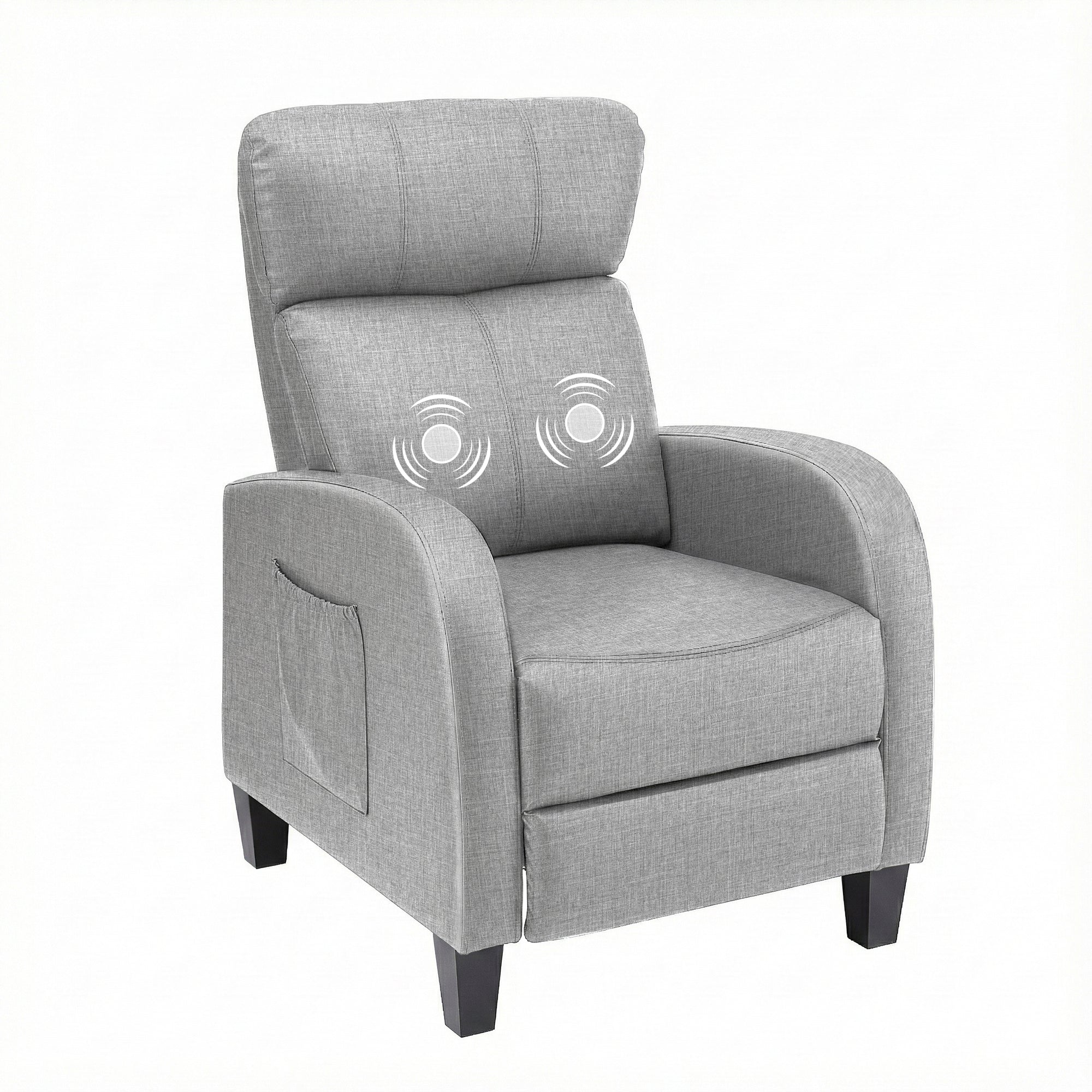 Massage Recliner Chair Small Recliner Sofa with Fabric Upholstery - Grey
