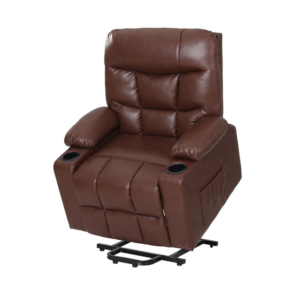 Riser Recliner Chair Lift Assist Heated Massage Chair Leather