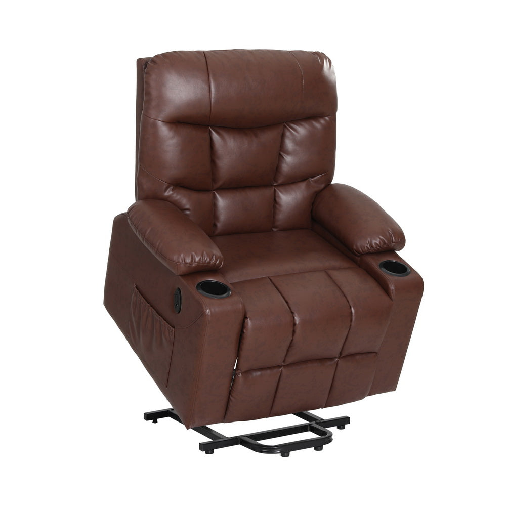 Riser Recliner Chair Lift Assist Heated Massage Chair Leather