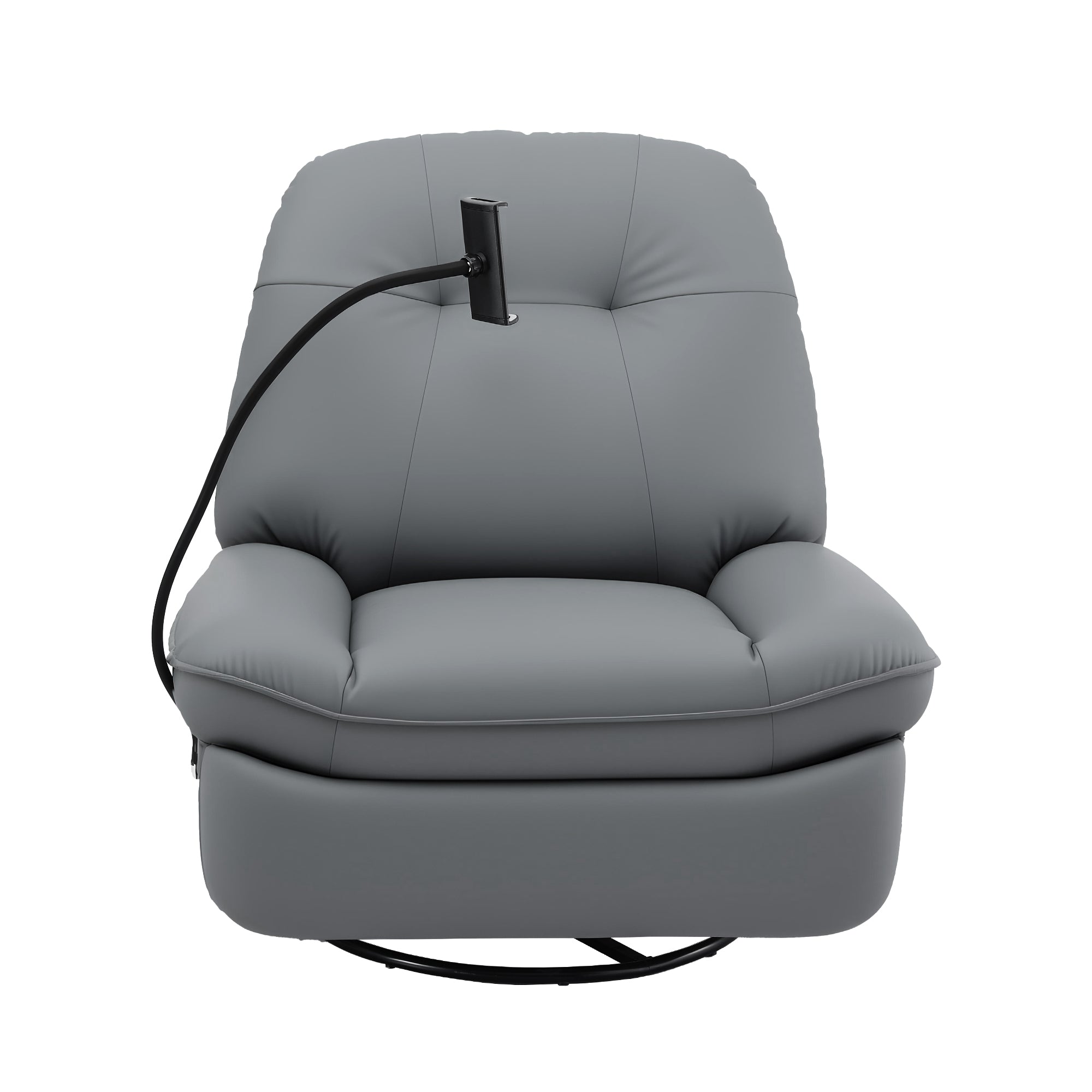 Manual Swivel Rocker Recliner with USB Ports and Phone Holder - Grey