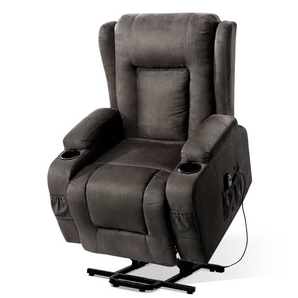 Riser Recliner Chair Lift Assist Heated Massage Chair Velvet