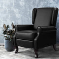 Recliner Armchair Black Faux Leather Domini