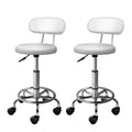 Set of 2 Saddle Salon Stool Swivel Backrest Chair Barber Chair Hydraulic Lift