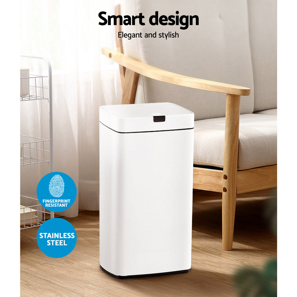 45L Motion Sensor Bin Rubbish Automatic White