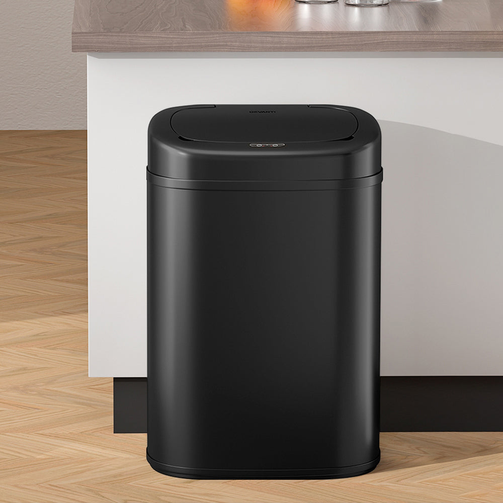 82L Motion Sensor Bin Rubbish Automatic Black