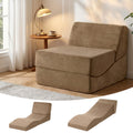 Folding Armless Foam Floor Futon Sofa Bed Convertible Lounger - Brown