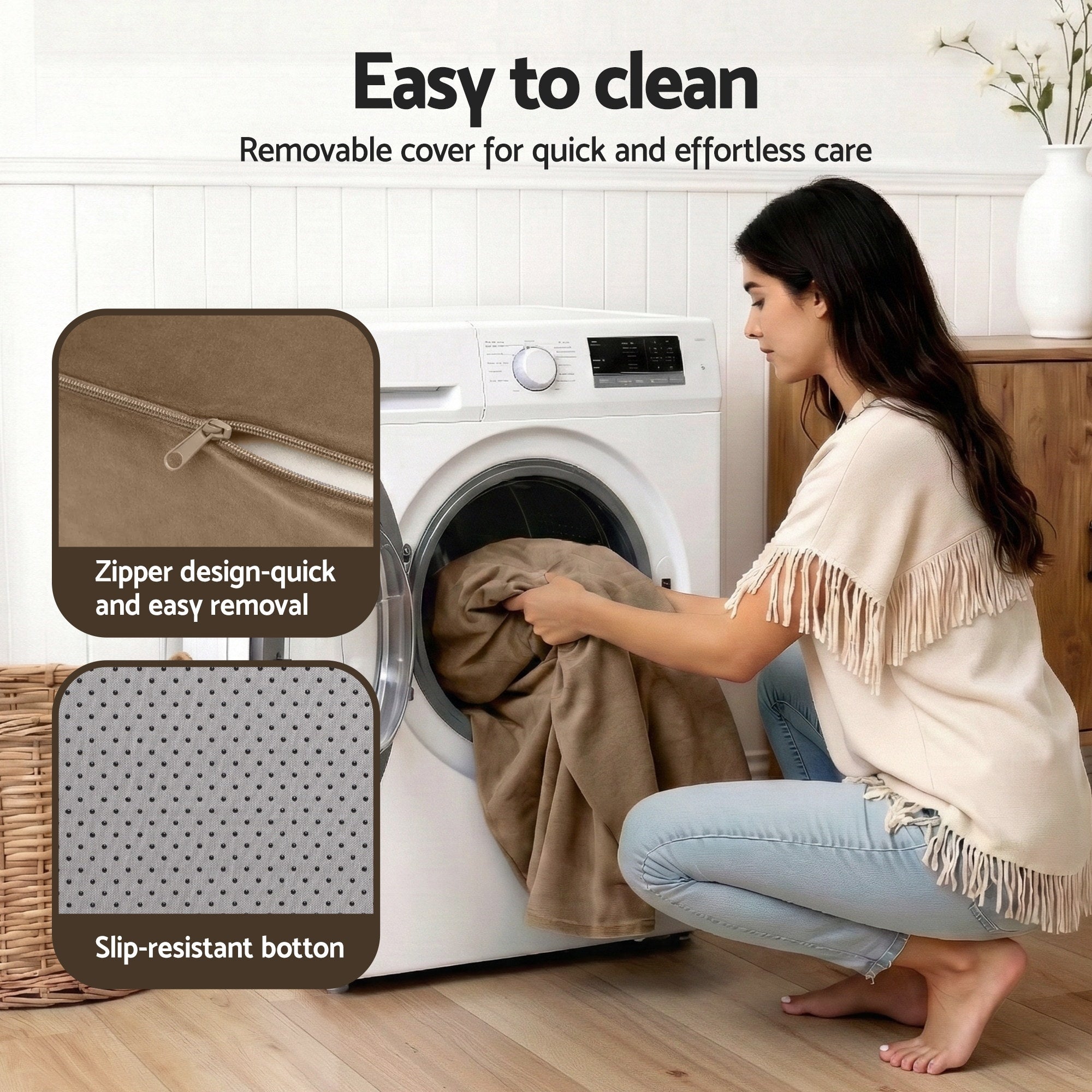 Folding Armless Foam Floor Futon Sofa Bed Convertible Lounger - Brown