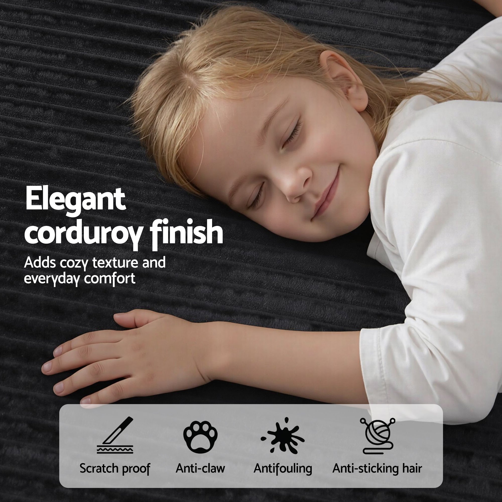 Modular 4-Seater Sectional Sofa Bed L-Shaped Deep Seat Couch - Green