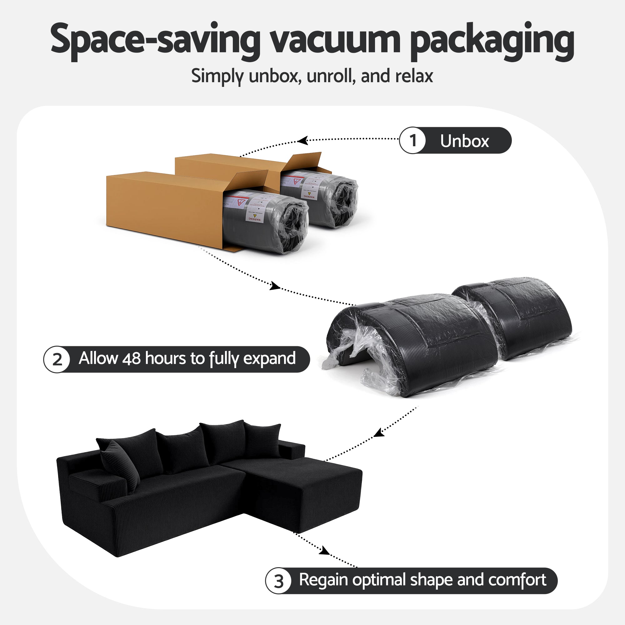 Modular 4-Seater Sectional Sofa Bed L-Shaped Deep Seat Couch - Green