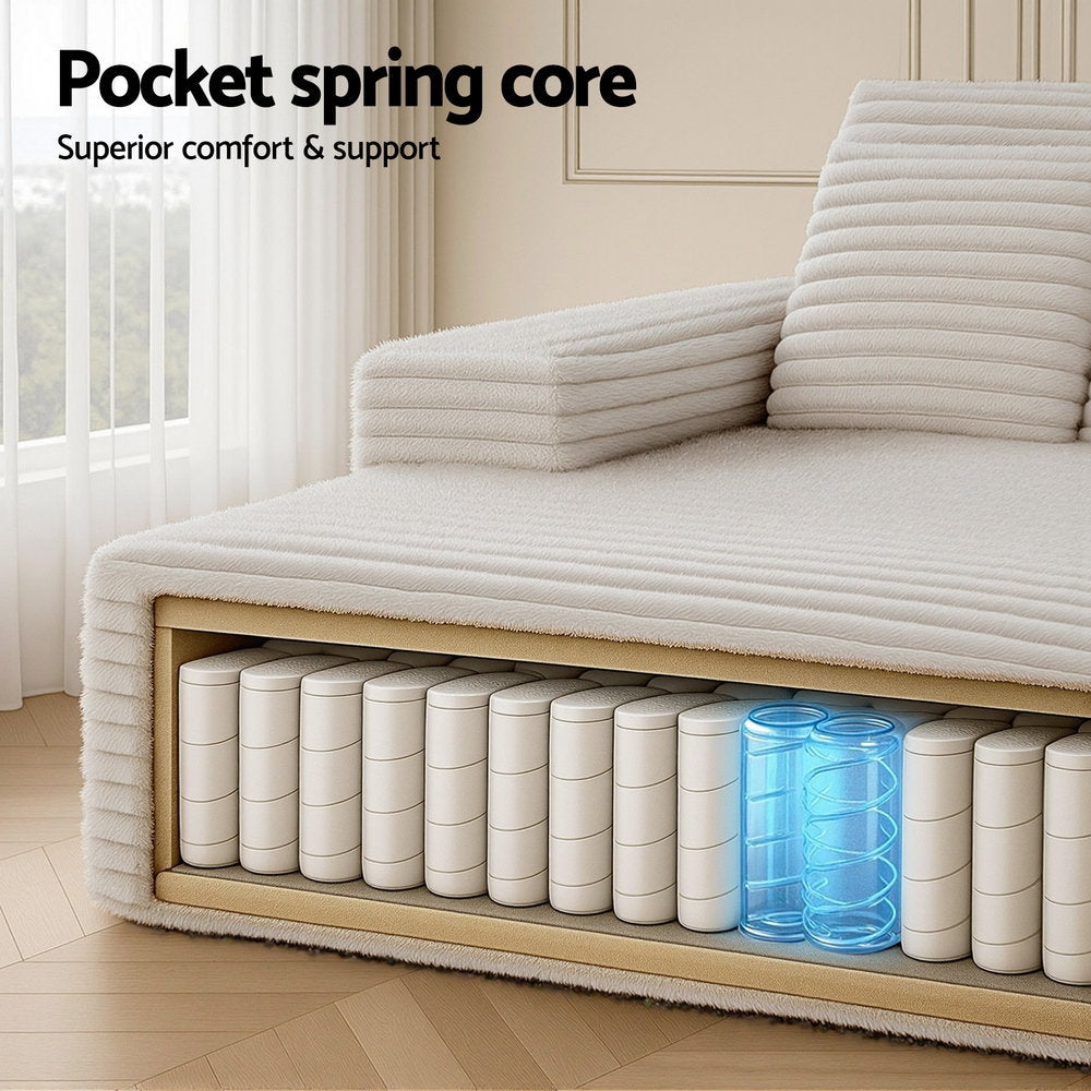 Sofa Bed Lounge Chair Recliner Couch Reading Chairs Sleeper Cloud Sofas Faux Fur Fabric