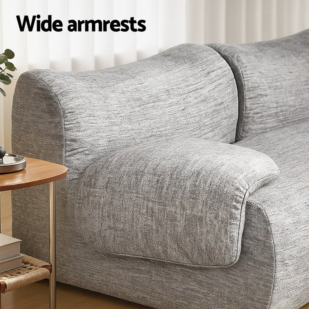 2 Seater Sofa Modular Sectional Sofas Couch Bed No Assembly Living Room Grey