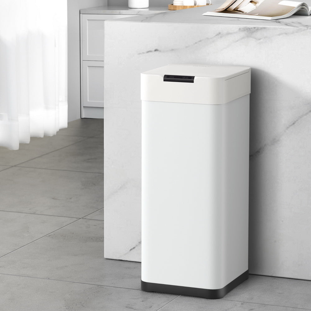 50L Sensor Bin Motion Rubbish Bins Kitchen Automatic Trash Can White
