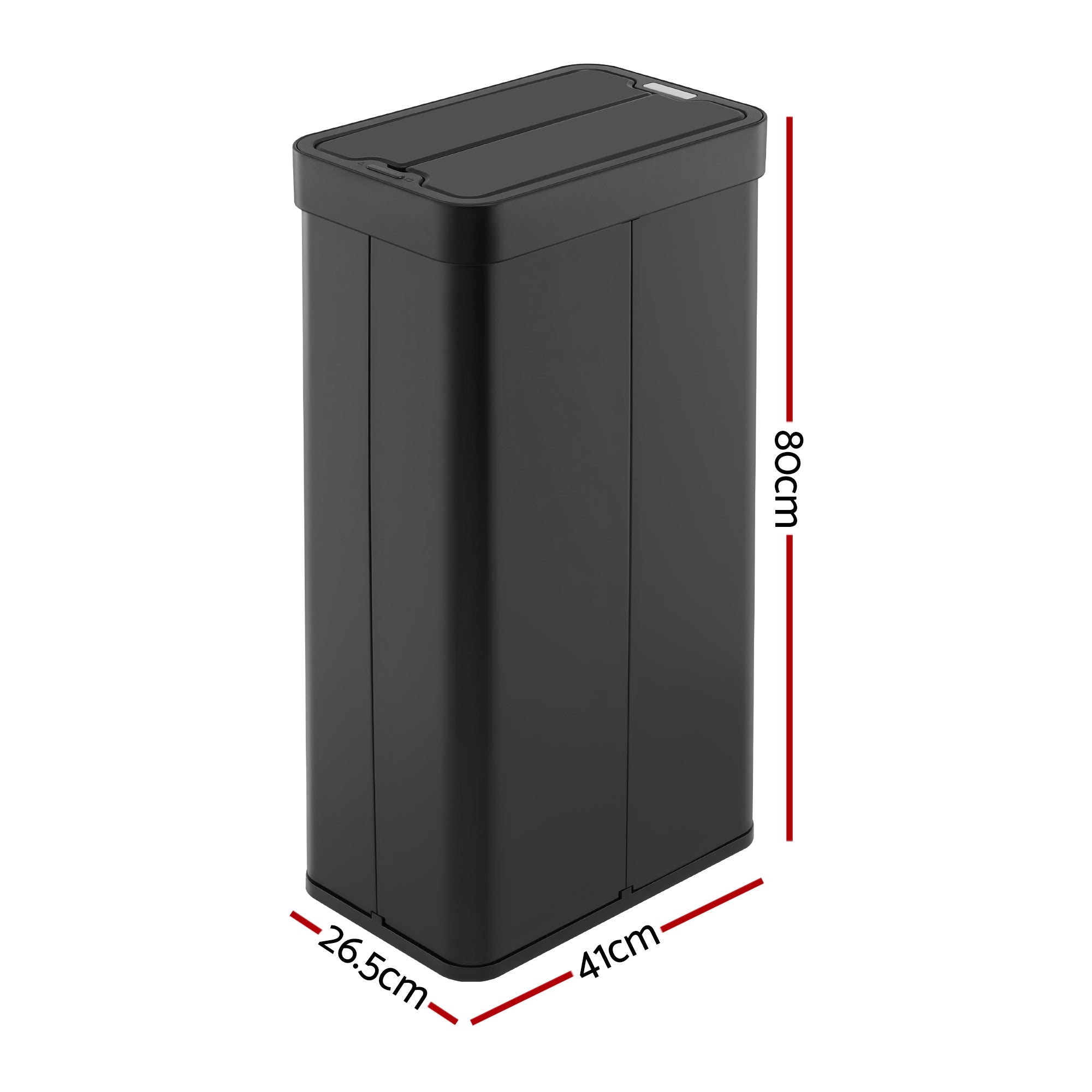 Rubbish Bin 70L Automatic Sensor Kitchen Bin, Slim Smart Garbage Can Touchless Rectangular with Liner Holder, Fully Closed Lid for Bedroom, Bathroom, Living Room, Black