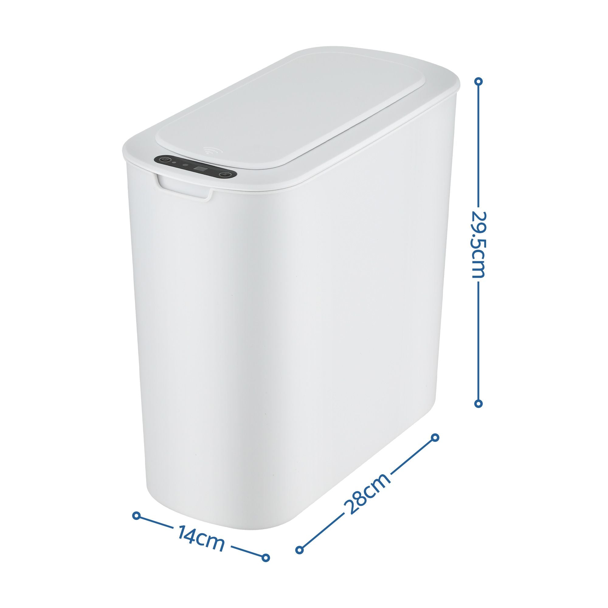 Automatic Trash Bin 2PCS with Lid 11L Motion Sensor Kitchen Bin Touchless Garbage Can Modern White Plastic Slim Rubbish Bin with Liner Holder for Kitchen, Home, Office