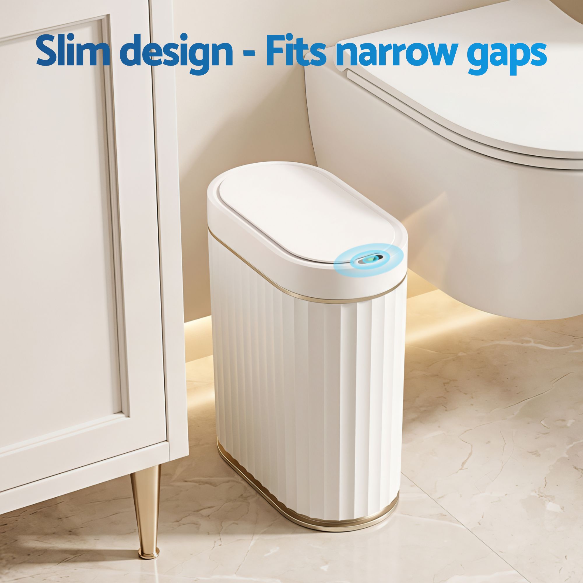 Sensor Bins 7L Motion Sensor Trash Can Slim Touchless Automatic Waste Bin White