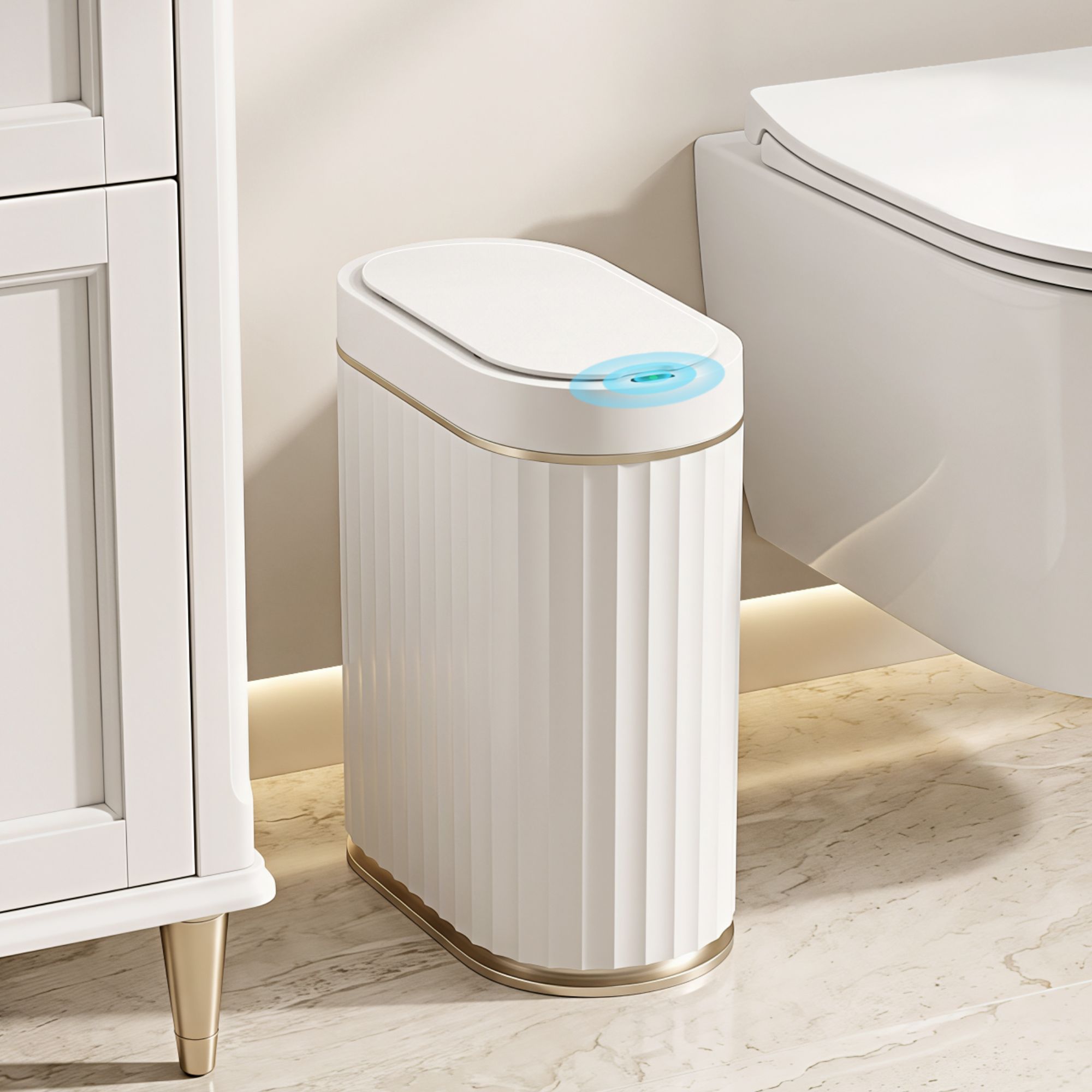 Sensor Bins 7L Motion Sensor Trash Can Slim Touchless Automatic Waste Bin White