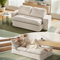 Convertible Folding Sofa Bed 30D High-Density Foam Corduroy Sleeper Couch Lounger - Beign