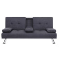 Sofa Bed 175CM Dark Grey Fabric