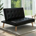 Mini Compact Sofa Bed 1 Seater Lounge -  Black