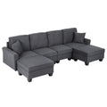 Modular Sectional U Shaped Storage Sofa Couches for Living Room Grey