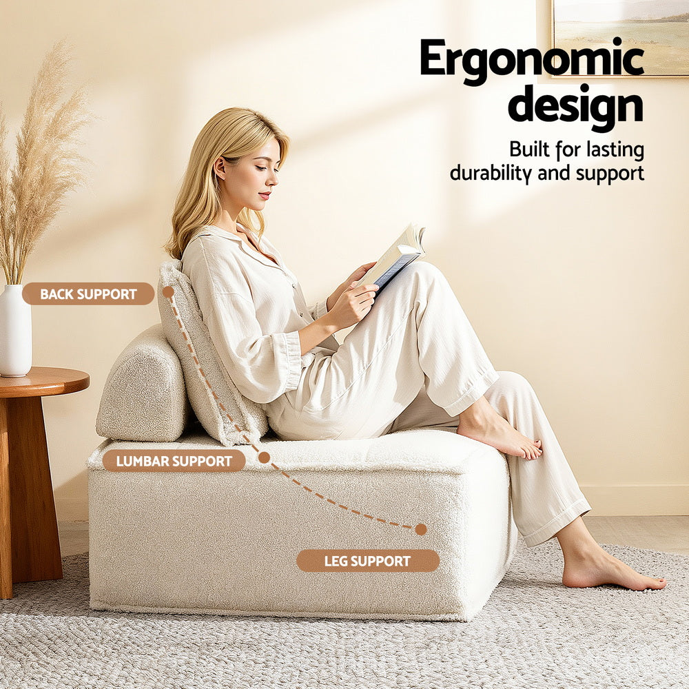 Floor Sofa Lounge Chair 4 Seater with Pillow