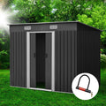 Garden Shed 2.38x1.31M Sheds Outdoor Storage Tool Metal Workshop Shelter Sliding Door