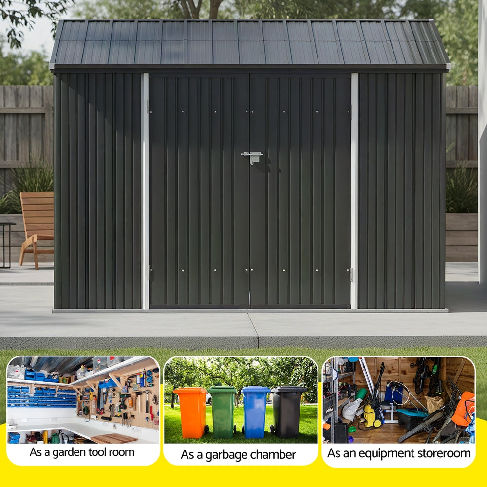 Garden Shed Galvanised Steel 3.05x1.5M Outdoor Storage Shed Workshop House Shelter
