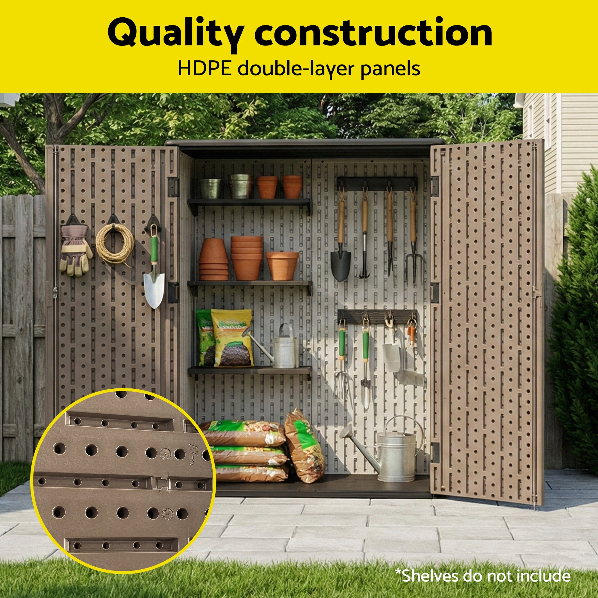 Garden Shed Outdoor Storage Shed Tool Workshop with Lockable Doors