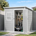 Garden Shed Outdoor Storage Box 1.87x1.28M Resin Tool Shed Backyard Grey